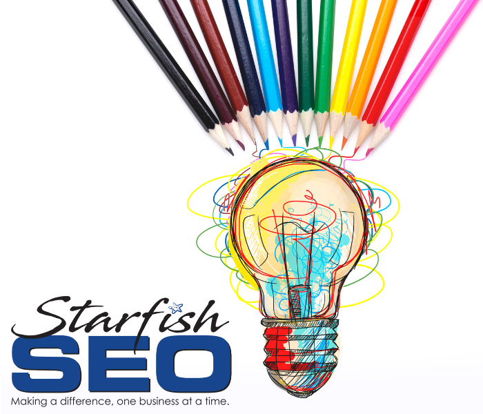 A lightbulb and color pencils denote a flood of creative ideas.